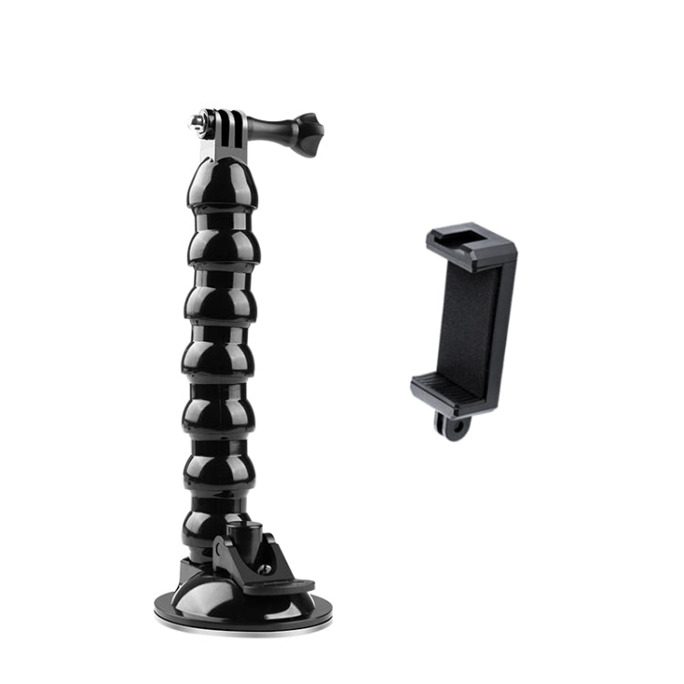 Extended Suction Cup Jaws Flex Clamp Mount with Cold Shoe Phone Clamp, Extended Suction Cup Mount with Cold Shoe Phone Clamp