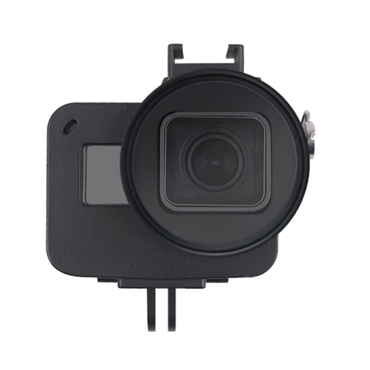 Housing Shell CNC Aluminum Alloy Protective Cage with Insurance Frame & 52mm UV Lens for GoPro HERO7 Black /6 /5, 52mm UV Black