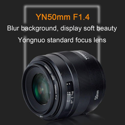 YONGNUO YN50MM F1.4C F1.4 Lens Large Aperture Auto Focus Lens for Canon, YN50mm F1.4C