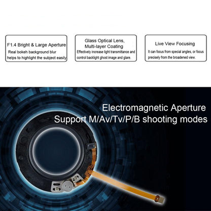 YONGNUO YN50MM F1.4C F1.4 Lens Large Aperture Auto Focus Lens for Canon, YN50mm F1.4C