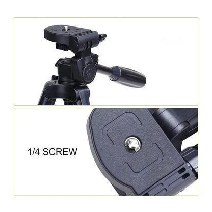 YUNTENG VCT-5208RM Aluminum Magnesium Alloy Leg Tripod Mount with Bluetooth Remote Control & Tripod Head & Phone Clamp for SLR Camera & Smartphones, Height: 125cm, VCT-5208