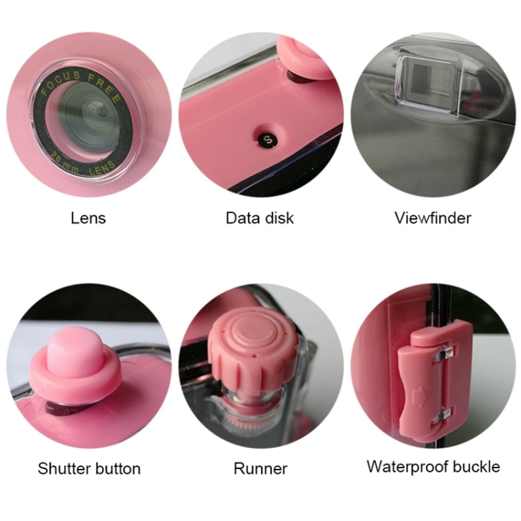 SUC4 Flowers Pattern Retro Film Camera Mini Point-and-shoot Camera for Children 5m Waterproof, Flowers Pattern