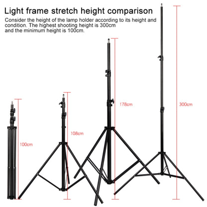 3m Height Professional Photography Metal Lighting Stand Spring Buffer Holder for Studio Flash Light