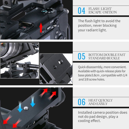 YELANGU C6 Camera Video Cage Stabilizer for Sony A6000 / A6300 / A6500 / A6400, Stabilizer