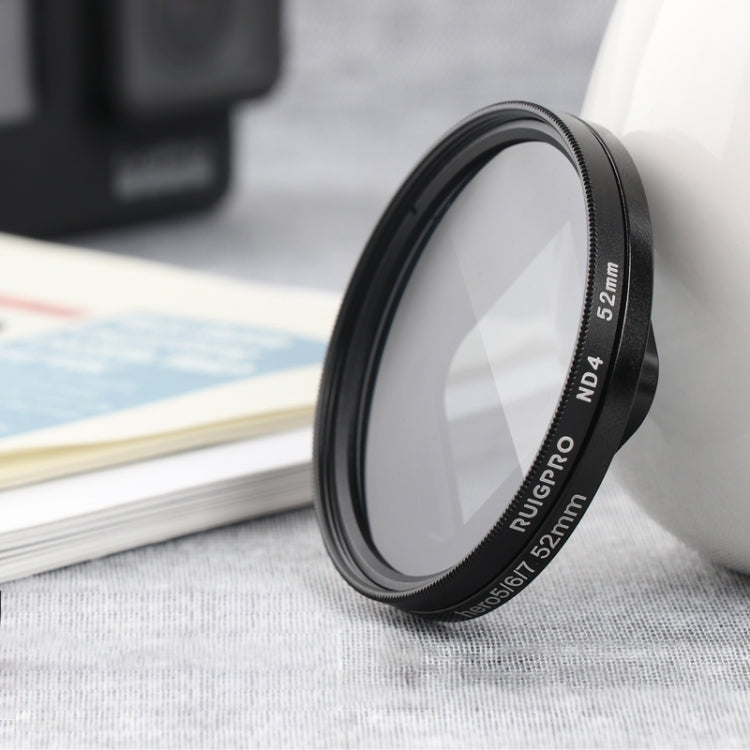 RUIGPRO for GoPro HERO 7/6 /5 Professional 52mm ND4 Lens Filter with Filter Adapter Ring & Lens Cap, ND4 Lens