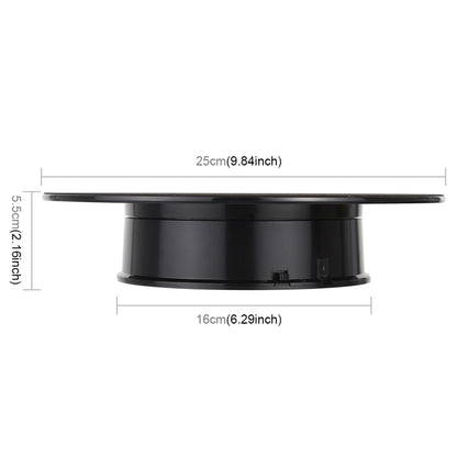 25cm 360 Degree Electric Rotating Turntable Display Stand Video Shooting Props Turntable for Photography, Load 3kg, Powered by Battery, 25cm/Powered by Battery(B), 25cm/Powered by Battery(BW), 25cm/Powered by Battery(W)