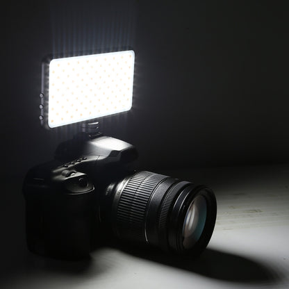 LED011S Pocket 180 LEDs Professional Vlogging Photography Video & Photo Studio Light with OLED Display & Cold Shoe Adapter Mount for Canon / Nikon DSLR Cameras, 180 LED