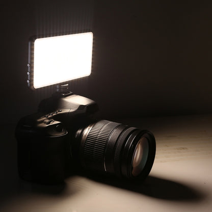 LED011S Pocket 180 LEDs Professional Vlogging Photography Video & Photo Studio Light with OLED Display & Cold Shoe Adapter Mount for Canon / Nikon DSLR Cameras, 180 LED