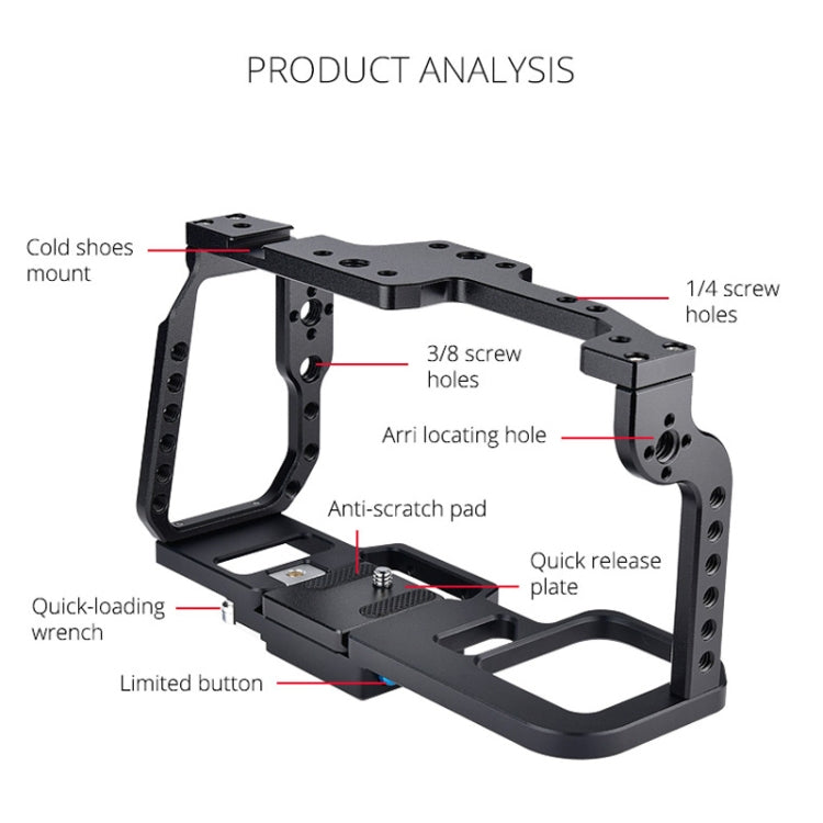 YELANGU C9 YLG0911A-A Video Camera Cage Stabilizer for DJI BMPCC 4K, C9