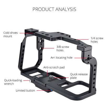 YELANGU C9 YLG0911A-A Video Camera Cage Stabilizer for DJI BMPCC 4K, C9