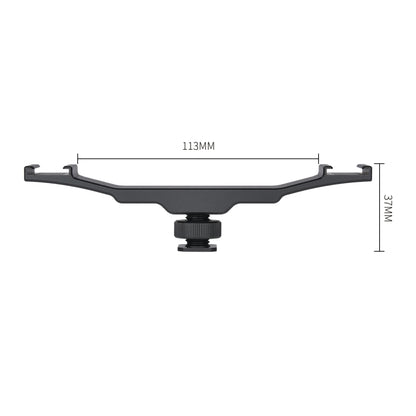 YELANGU YLG0702A Dual Cold Hot Shoe Mount Adapter Aluminum Alloy Extension Bracket, Dual Cold Hot Bracket