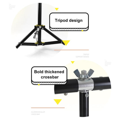 100x200cm T-Shape Photo Studio Background Support Stand Backdrop Crossbar Bracket Kit with Clips, No Backdrop, 100x200cm