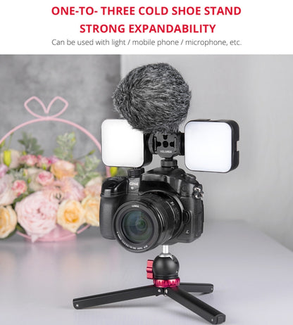 YELANGU YLG0601A A68 3-Head Cold Shoe Mount Adapter Microphone Flash Light Metal Holder Bracket, YELANGU A68 3-Head Cold Shoe