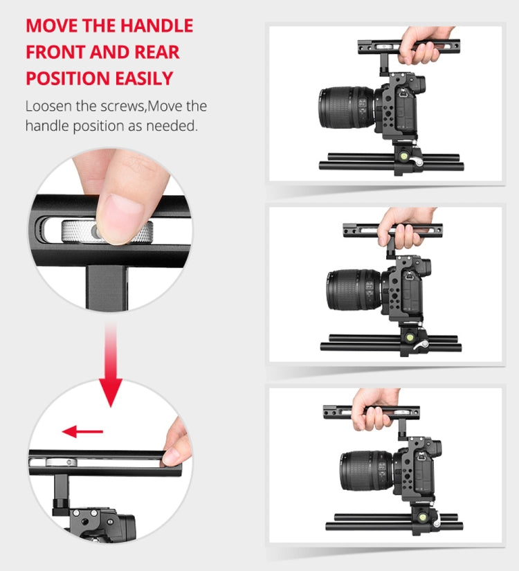 YELANGU C15 YLG0711A Video Camera Cage Stabilizer with Handle & Rail Rod for Nikon Z6 / Z7, YLG0711A