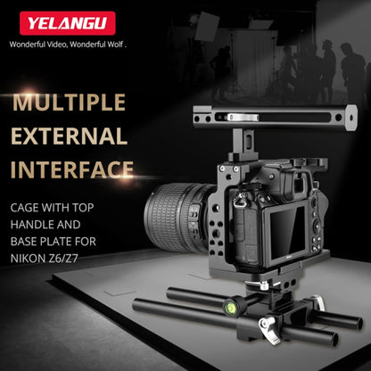 YELANGU C15 YLG0711A Video Camera Cage Stabilizer with Handle & Rail Rod for Nikon Z6 / Z7, YLG0711A