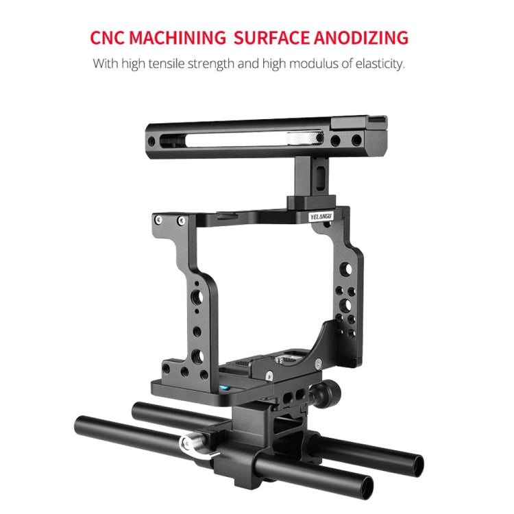 YELANGU C15 YLG0711A Video Camera Cage Stabilizer with Handle & Rail Rod for Nikon Z6 / Z7, YLG0711A