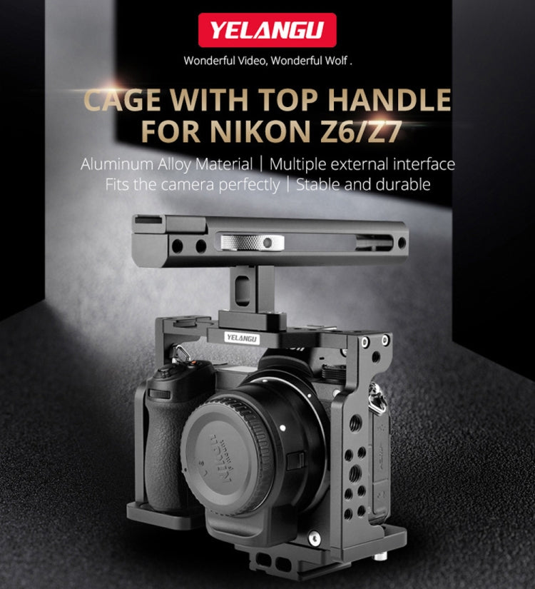YELANGU C15-B YLG0711A-A Video Camera Cage Stabilizer with Handle for Nikon Z6 / Z7, YLG0711A-A