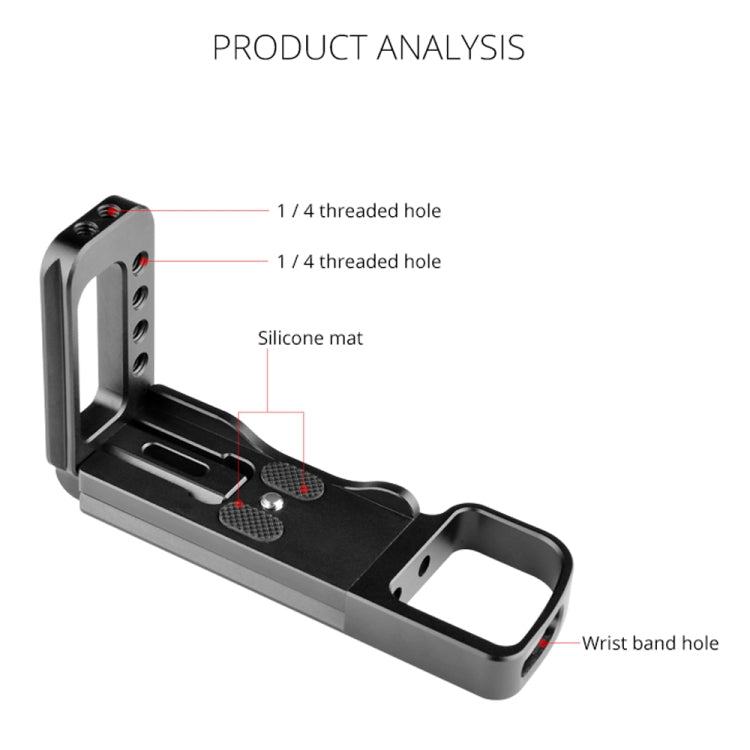 YELANGU YLG0715A 1/4 inch Vertical Shoot Quick Release L Plate Bracket Base Holder for Sony A6300 / A6000 / A6100 / A6400 / A6500, For Sony A6300