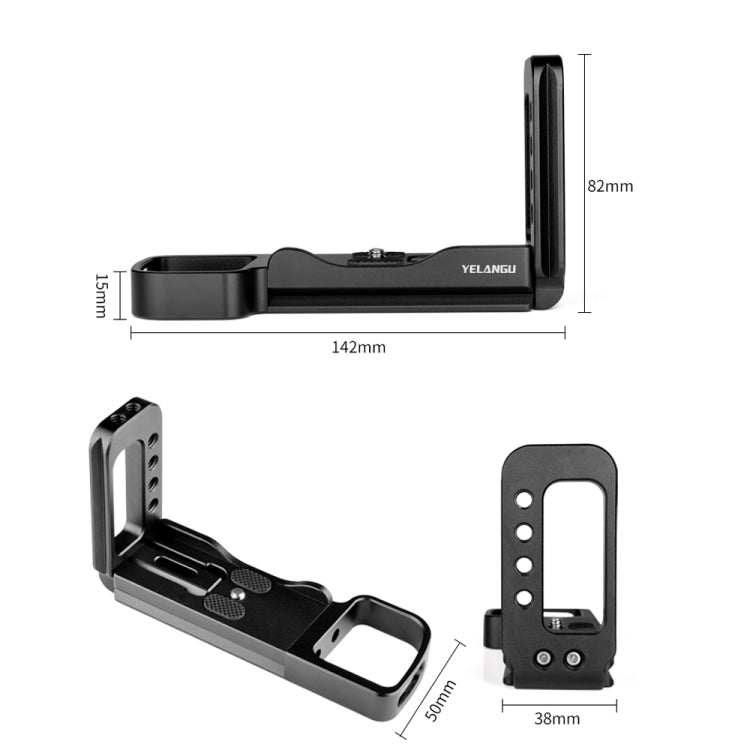YELANGU YLG0715A 1/4 inch Vertical Shoot Quick Release L Plate Bracket Base Holder for Sony A6300 / A6000 / A6100 / A6400 / A6500, For Sony A6300