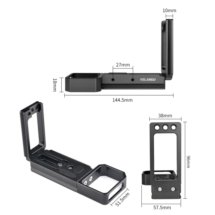 YELANGU CL6 YLG0712A Vertical Shoot Quick Release L Plate Bracket Base Holder for Sony A9 (ILCE-9) / A7 III/ A7R III, For Sony A9
