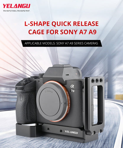 YELANGU CL6 YLG0712A Vertical Shoot Quick Release L Plate Bracket Base Holder for Sony A9 (ILCE-9) / A7 III/ A7R III, For Sony A9