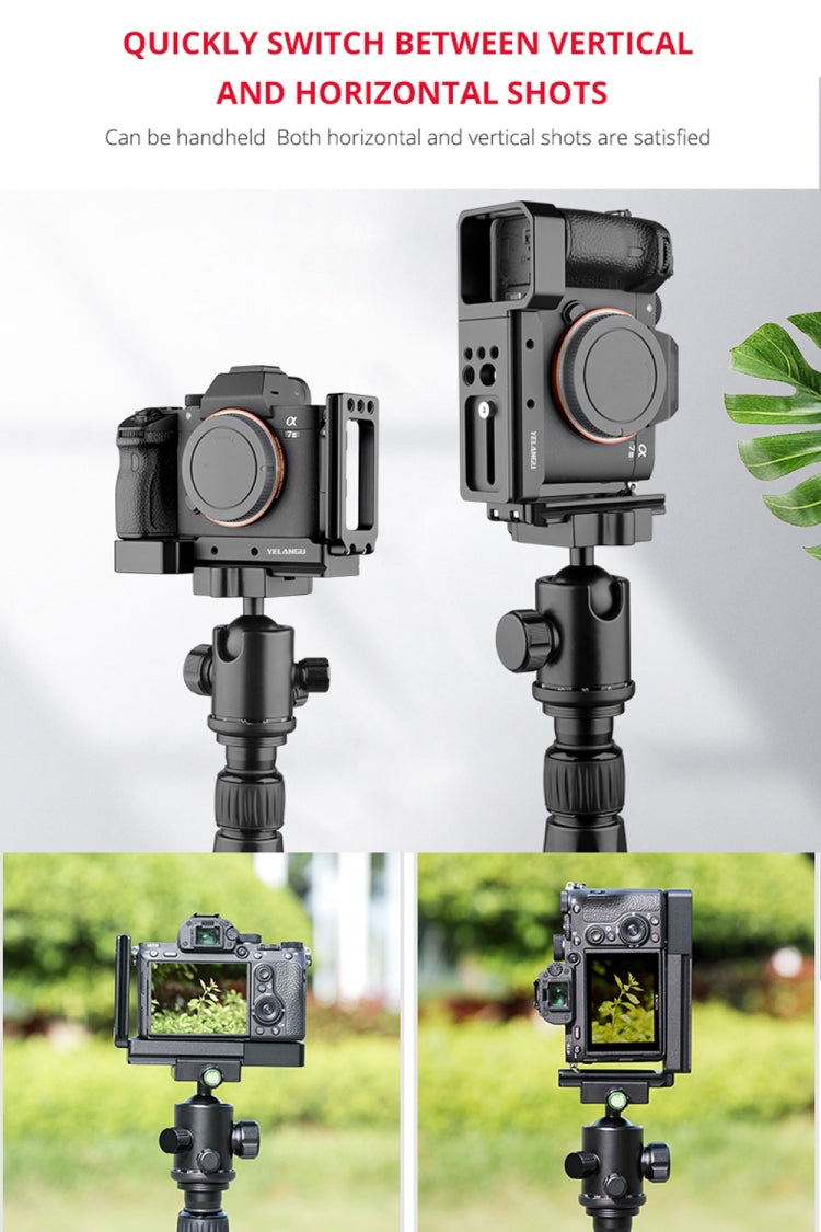YELANGU CL6 YLG0712A Vertical Shoot Quick Release L Plate Bracket Base Holder for Sony A9 (ILCE-9) / A7 III/ A7R III, For Sony A9