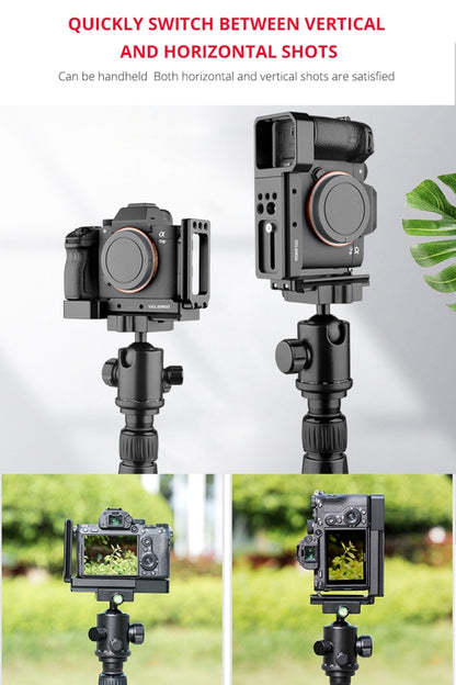 YELANGU CL6 YLG0712A Vertical Shoot Quick Release L Plate Bracket Base Holder for Sony A9 (ILCE-9) / A7 III/ A7R III, For Sony A9