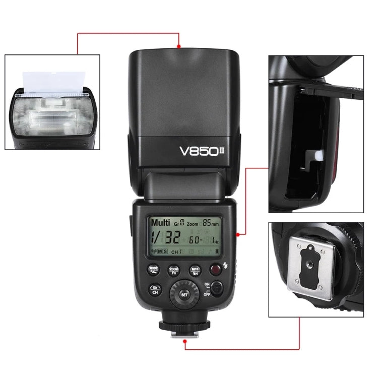 Godox V850II 2.4GHz Wireless 1/8000s HSS Flash Speedlite for Canon / Nikon DSLR Cameras, V850II