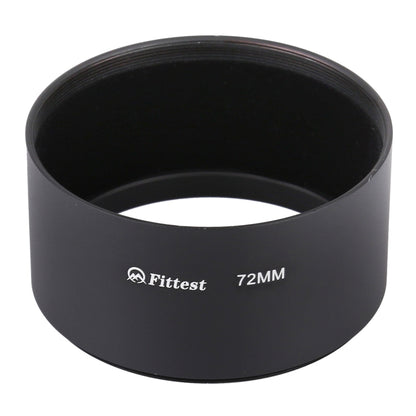 FITTEST 72mm Thread Type Straight Tube Full Metal Lens Hood Shade for Medium Telephoto Lens, 72mm