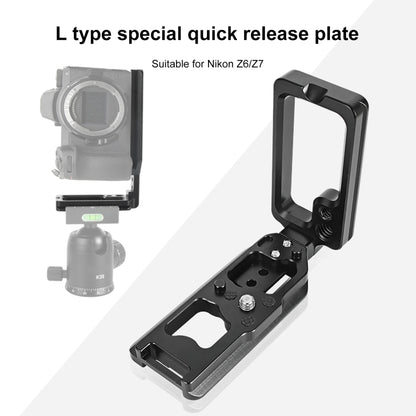 1/4 inch  Vertical Shoot Quick Release L Plate Bracket Base Holder for Nikon Z6 / Z7, For Nikon Z6 / Z7