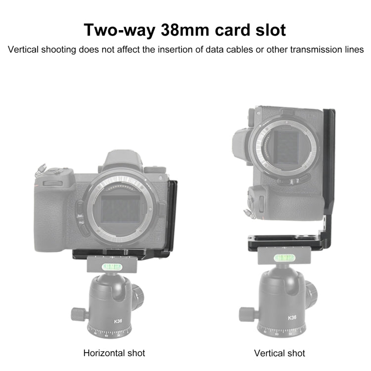 1/4 inch  Vertical Shoot Quick Release L Plate Bracket Base Holder for Nikon Z6 / Z7, For Nikon Z6 / Z7