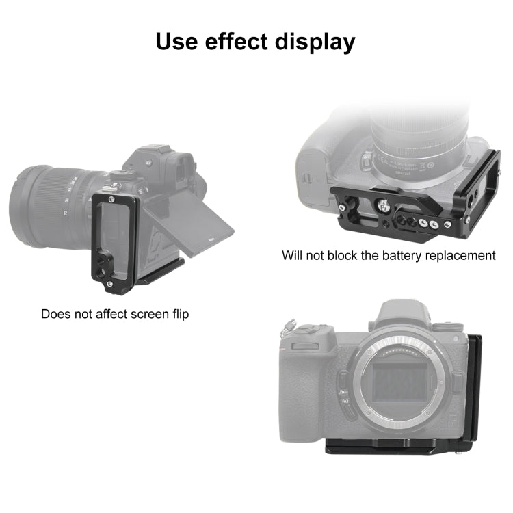 1/4 inch  Vertical Shoot Quick Release L Plate Bracket Base Holder for Nikon Z6 / Z7, For Nikon Z6 / Z7