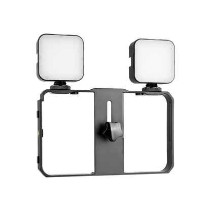 YELANGU PC201 YLG1801A Vlogging Live Broadcast LED Selfie Light Smartphone Video Rig Handle Stabilizer Plastic Bracket Kits, PC201