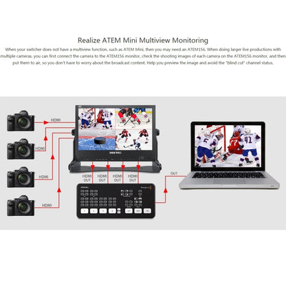 SEETEC ATEM156 1920x1080 15.6 inch IPS Screen HDMI 4K HD Live Broadcast Camera Field Monitor, Support Four Screen Split, ATEM156