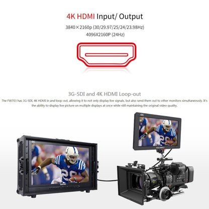 FEELWORLD FW703 1920x1200 7 inch IPS Screen HDMI 4K SDI Broadcast Camera Field Monitor, FW703