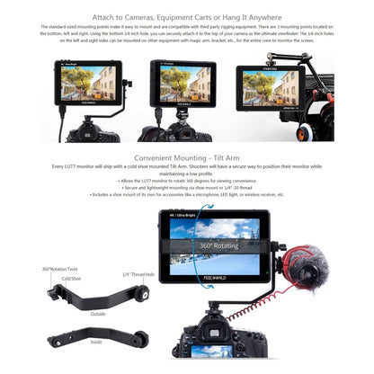 FEELWORLD LUT7 1920x1200 2200 nits 7 inch IPS Screen HDMI 4K Touch Screen Camera Field Monitor, LUT7