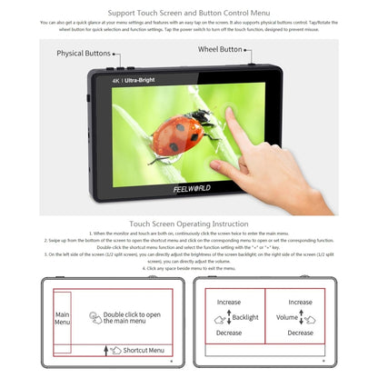 FEELWORLD LUT7S 1920x1200 2200 nits 7 inch IPS Screen HDMI 4K Touch Screen Camera Field Monitor, LUT7S