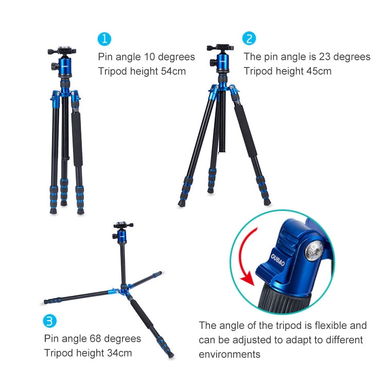 TRIOPO Oubao A-688 Adjustable Portable  Aluminum Alloy Tripod with Ball Head for SLR Camera, A-688