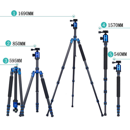 TRIOPO Oubao C-608S Adjustable Portable Carbon Fiber Tripod with Ball Head for SLR Camera, C-608S