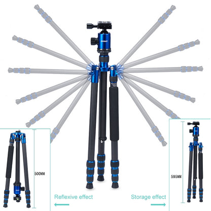 TRIOPO Oubao C-608S Adjustable Portable Carbon Fiber Tripod with Ball Head for SLR Camera, C-608S