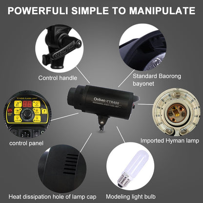 TRIOPO Oubao TTR400W 60x90cm Studio Softbox + Tripod Mount + 2x E27 150W Light Bulb Photography Lighting Tow Piece Set, TTR400W