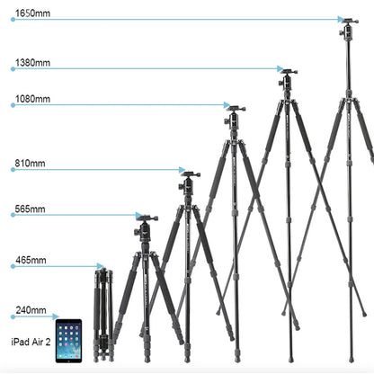 TRIOPO 554 Adjustable Portable  Aluminum Alloy Tripod with D-2A Ball Head for SLR Camera, 554