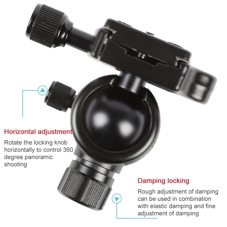 TRIOPO 853 Adjustable Portable Carbon Fiber Tripod with D2-A Ball Head for SLR Camera, 853