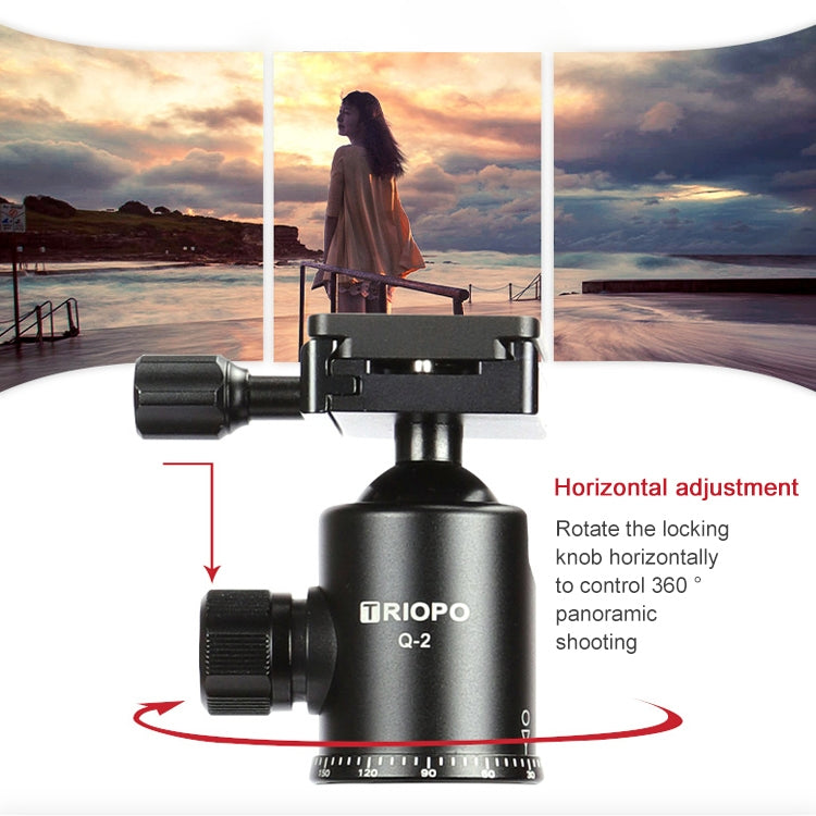 TRIOPO 888 Adjustable Portable Carbon Fiber Tripod with Q-2 Ball Head for SLR Camera, Pipe diameter: 28cm, 888