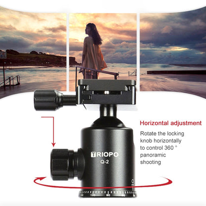 TRIOPO 888 Adjustable Portable Carbon Fiber Tripod with Q-2 Ball Head for SLR Camera, Pipe diameter: 28cm, 888