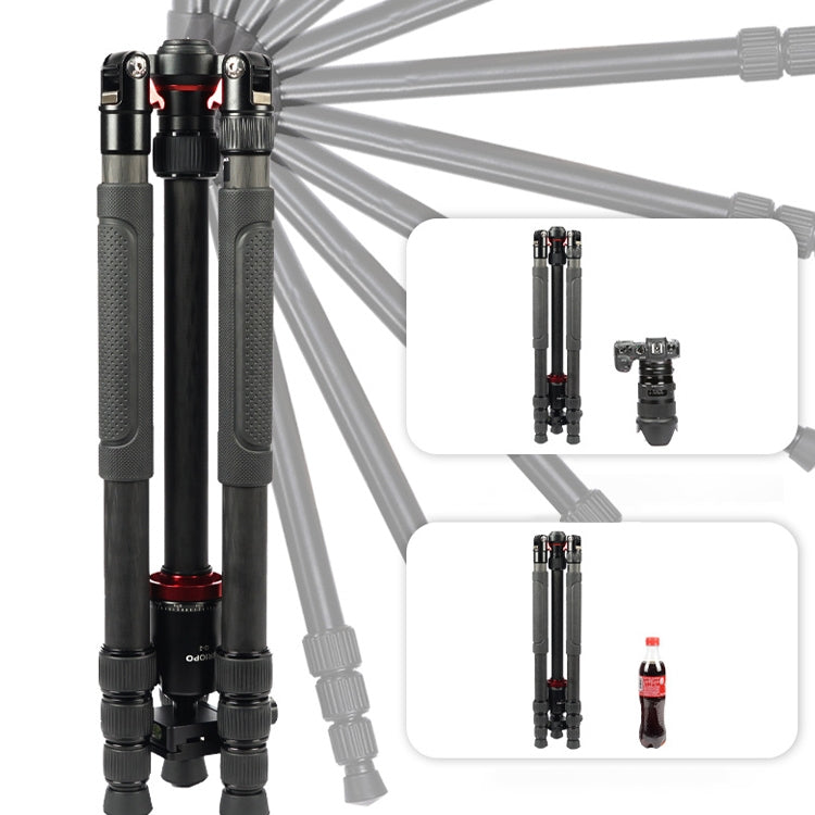 TRIOPO 888 Adjustable Portable Carbon Fiber Tripod with Q-2 Ball Head for SLR Camera, Pipe diameter: 28cm, 888