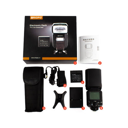 Triopo TR-666 2000mAh 2.4G Wireless Dual TTL Mode Flash Speedlite for Canon / Nikon DSLR Cameras, TR-666