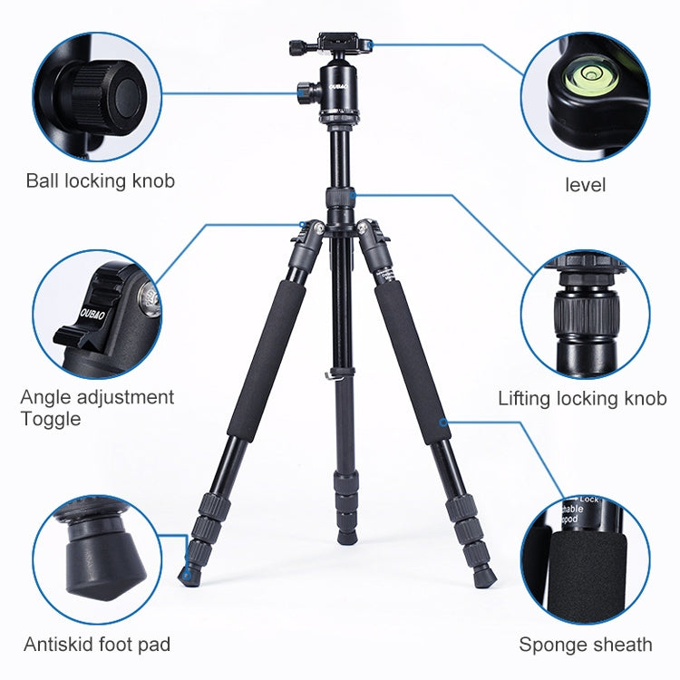TRIOPO Oubao A-608S  Adjustable Portable  Aluminum Alloy Tripod with Ball Head for SLR Camera, -608S