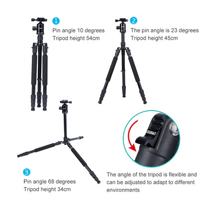 TRIOPO Oubao A-608S  Adjustable Portable  Aluminum Alloy Tripod with Ball Head for SLR Camera, -608S