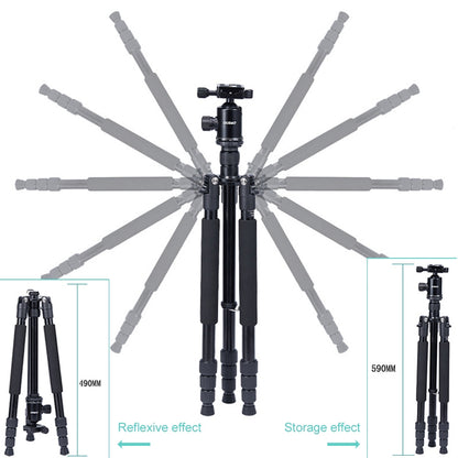 TRIOPO Oubao A-608S  Adjustable Portable  Aluminum Alloy Tripod with Ball Head for SLR Camera, -608S